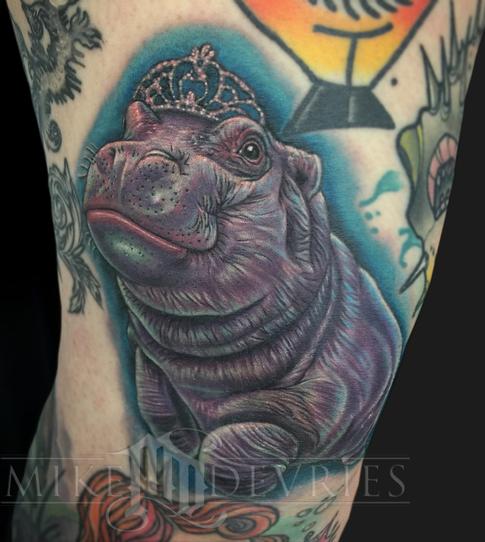 Mike DeVries - Baby Hippo Tattoo